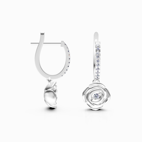 rose drop hoop earrings