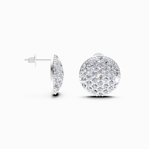 pave disc hoop earrings