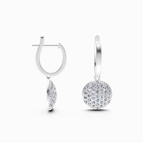 pave disc stud earrings