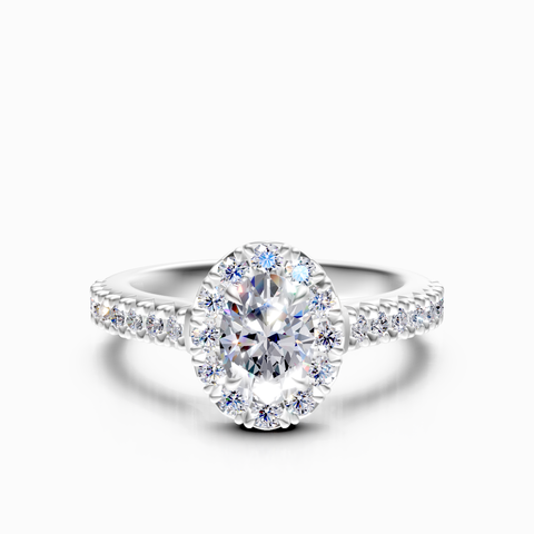 oval halo engagement ring