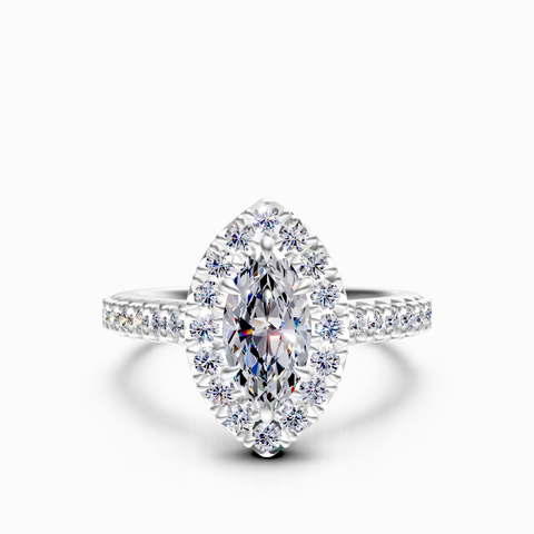 marquise cut bridal ring