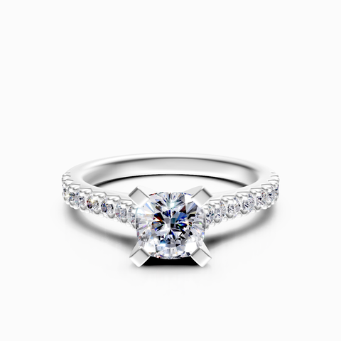 solitaire pavé engagement ring