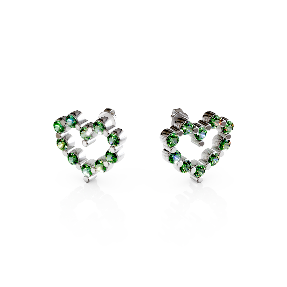 heart stud earrings