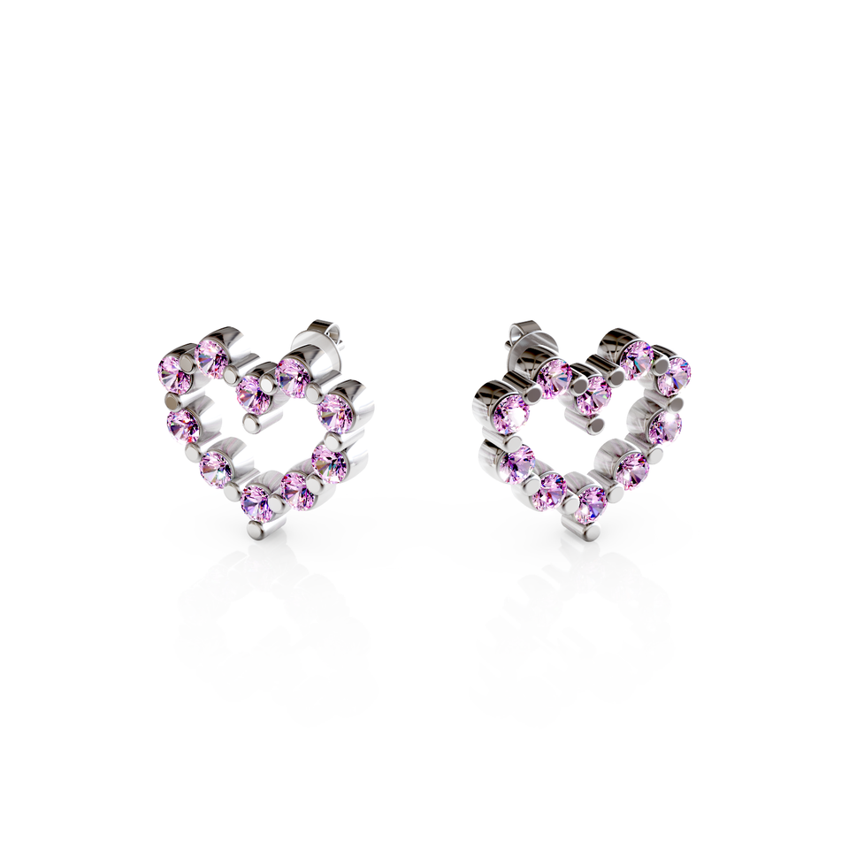 heart stud earrings