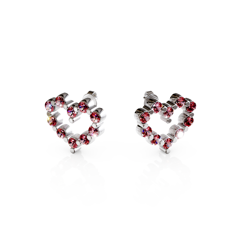 heart stud earrings