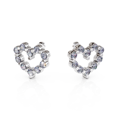 heart stud earrings