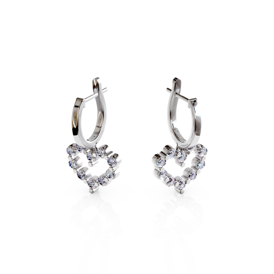 heart shaped hoop earrings