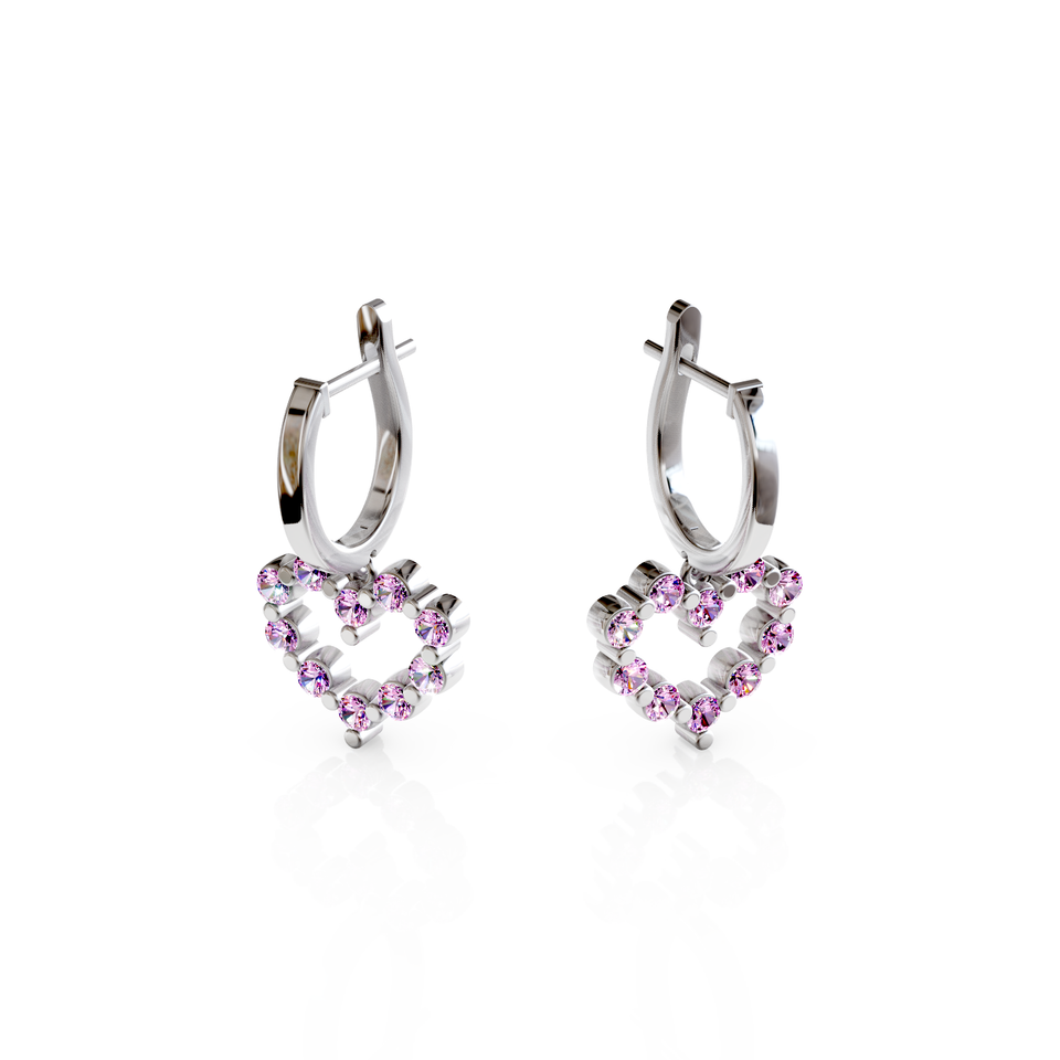 heart shaped hoop earrings