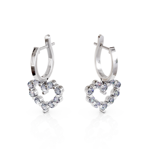 heart shaped hoop earrings