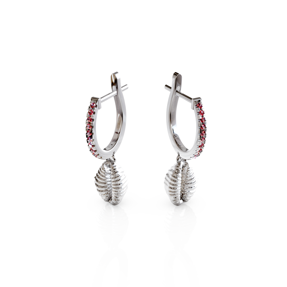 cowrie shell hoop earrings