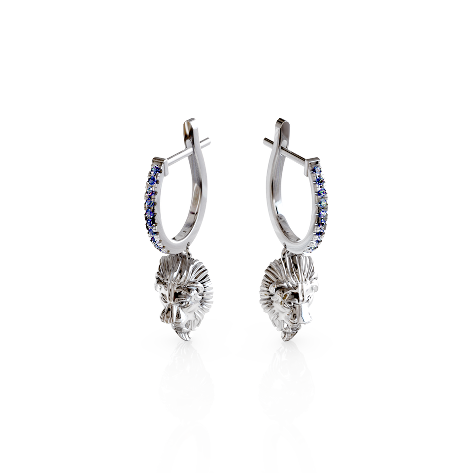 lion head stud earrings