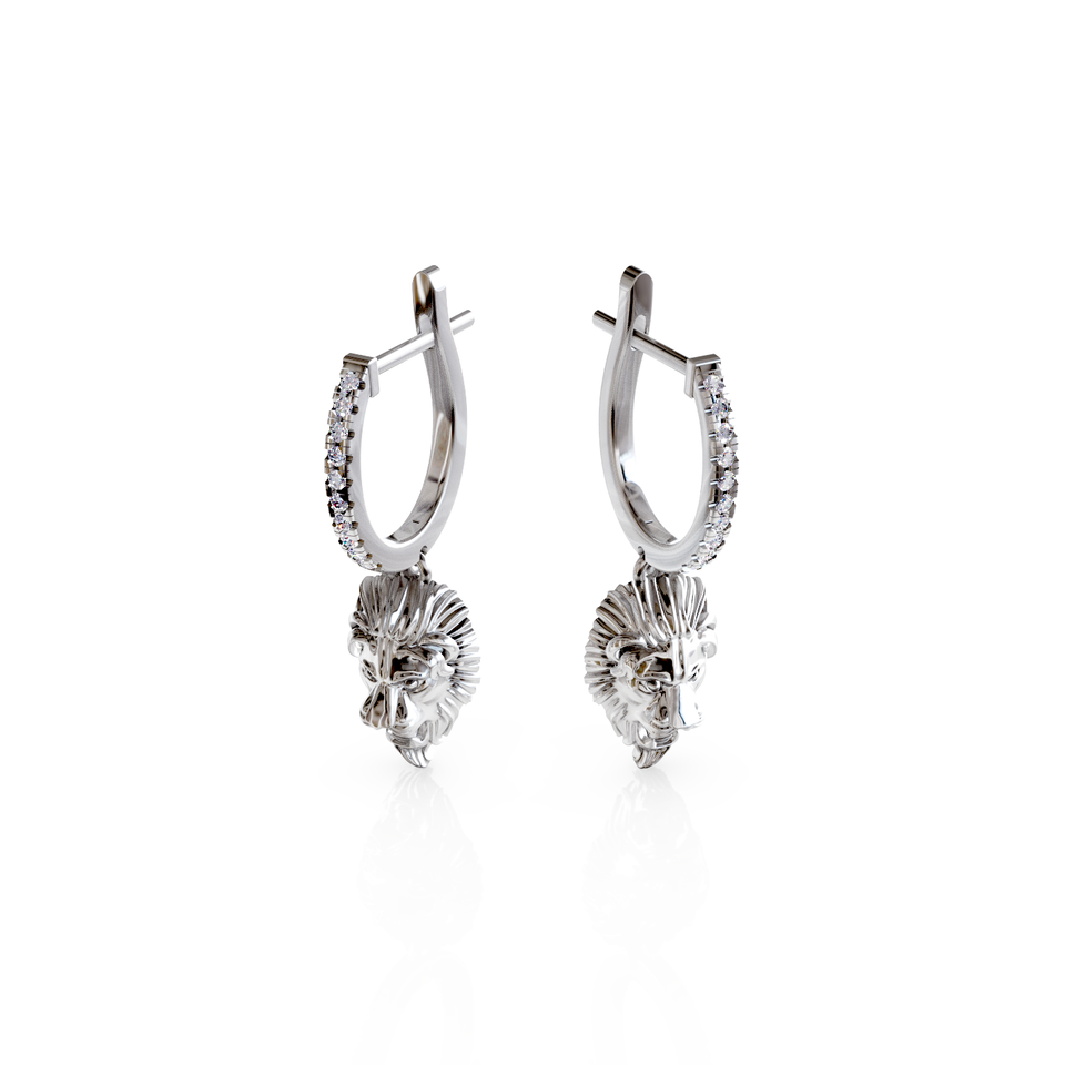 lion head stud earrings