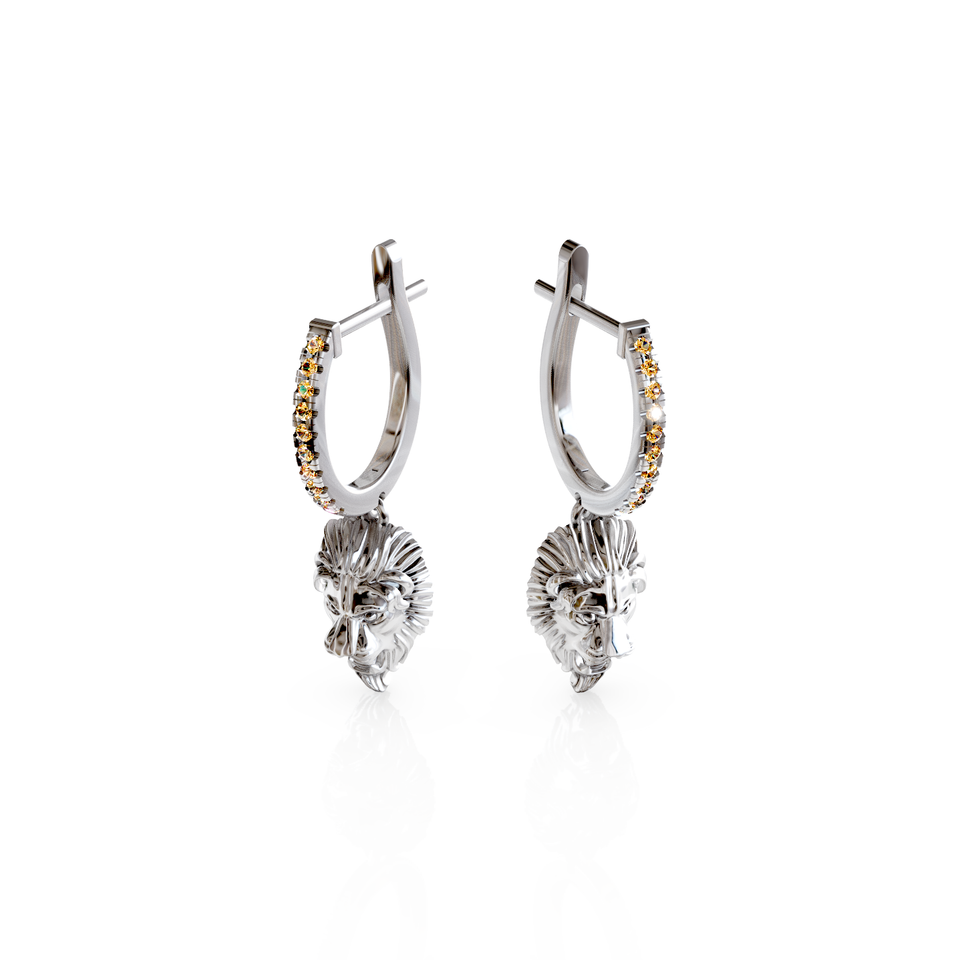 lion head stud earrings