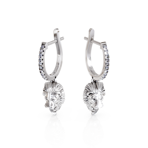 lion head stud earrings