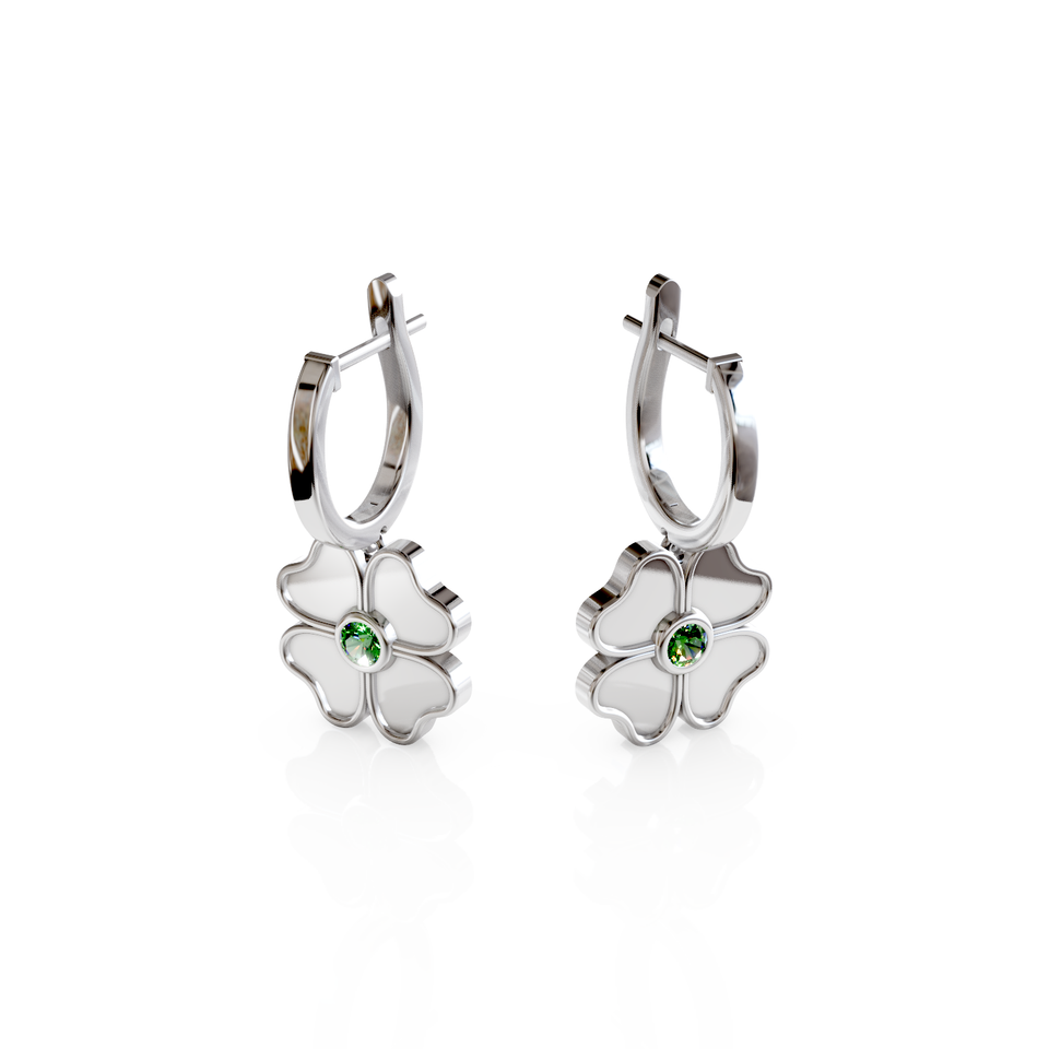 clover hoop earrings