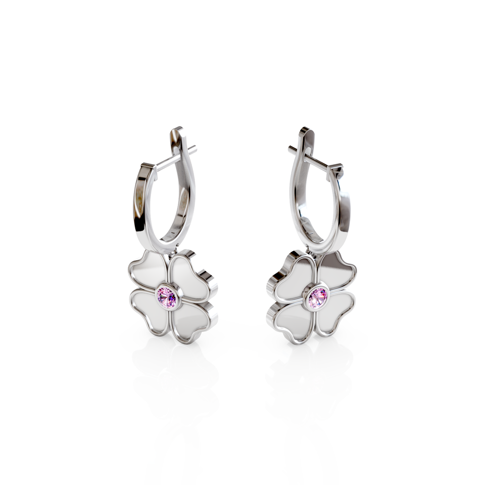 clover hoop earrings