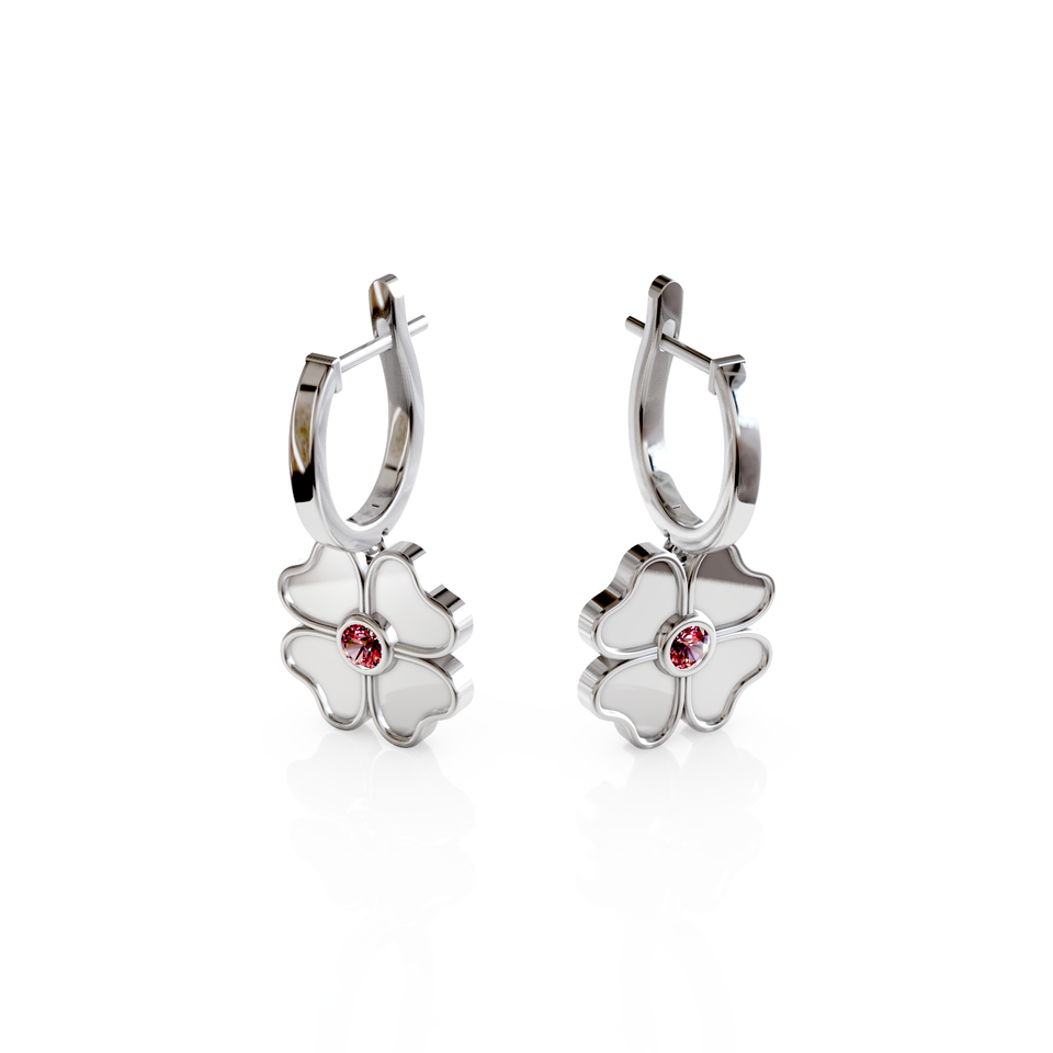 clover hoop earrings