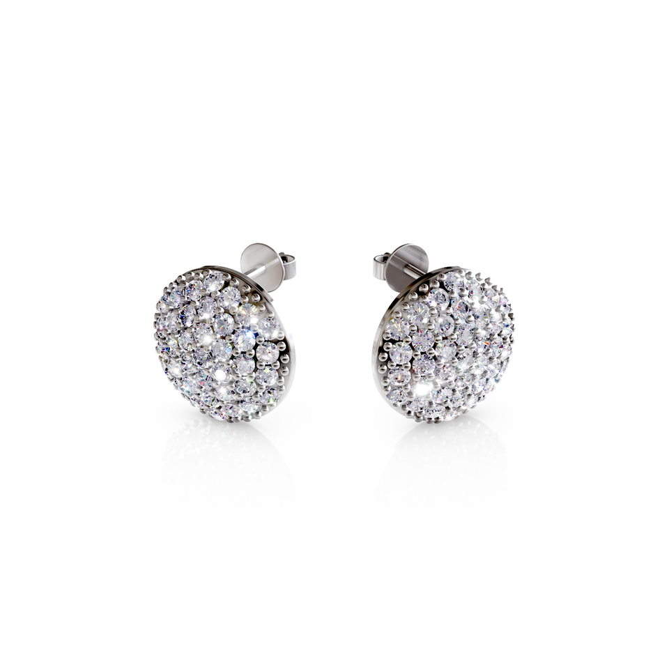 pave disc hoop earrings