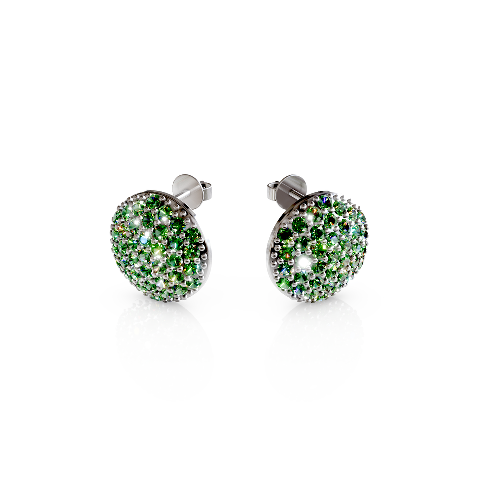 pave disc hoop earrings