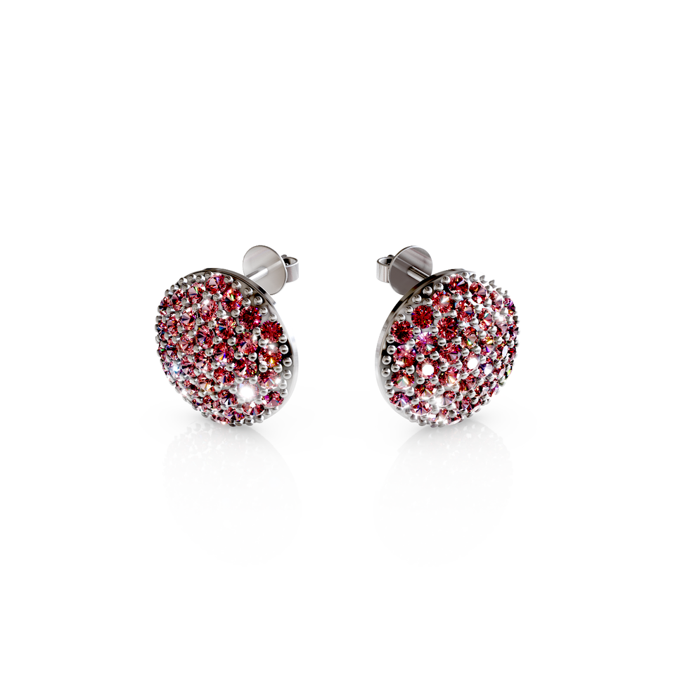 pave disc hoop earrings