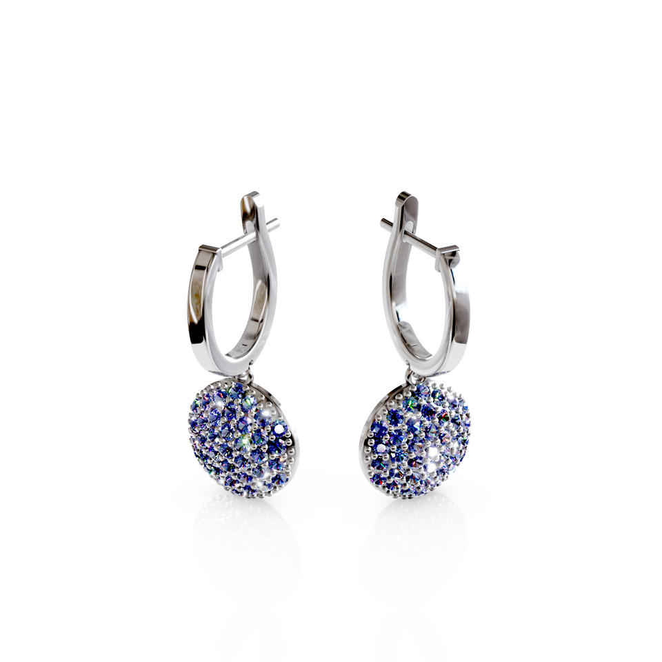 pave disc stud earrings