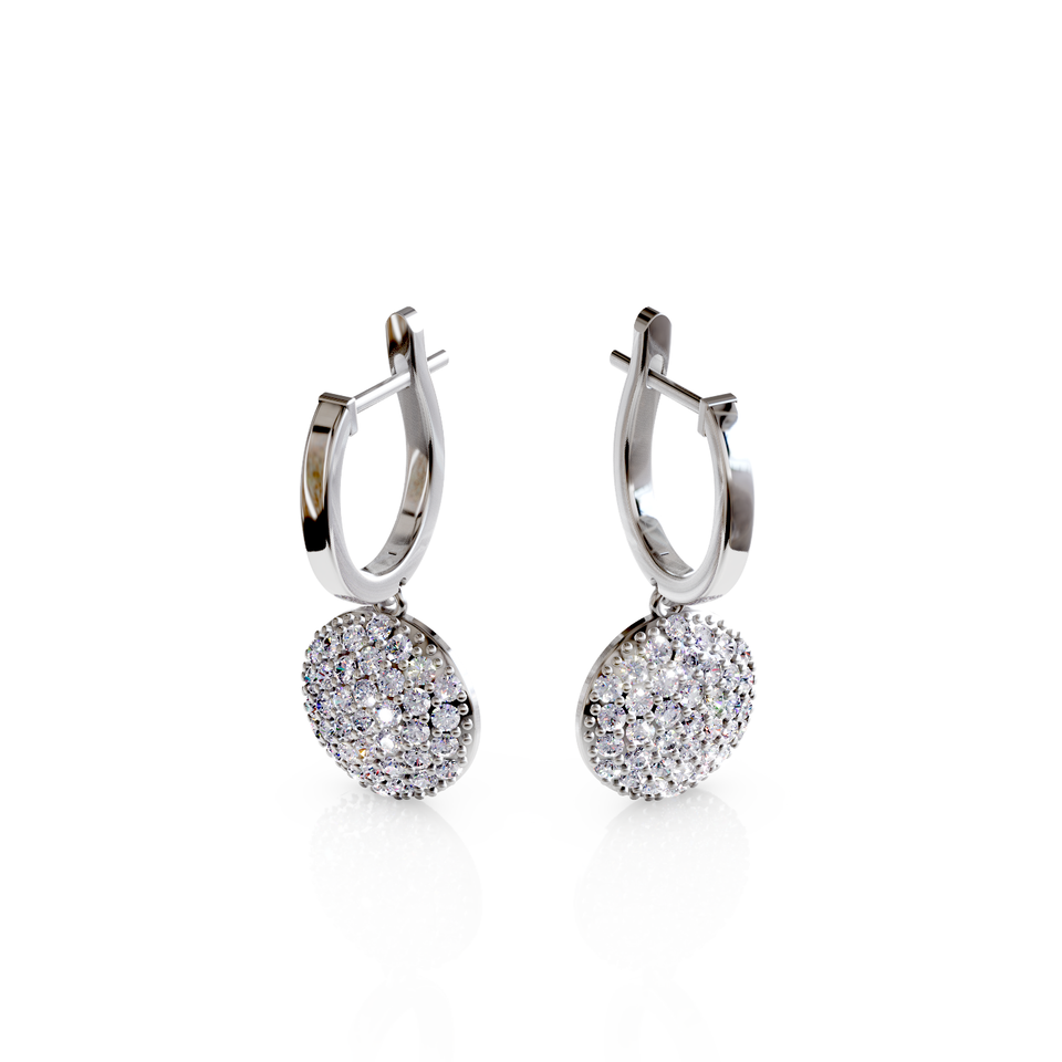 pave disc stud earrings