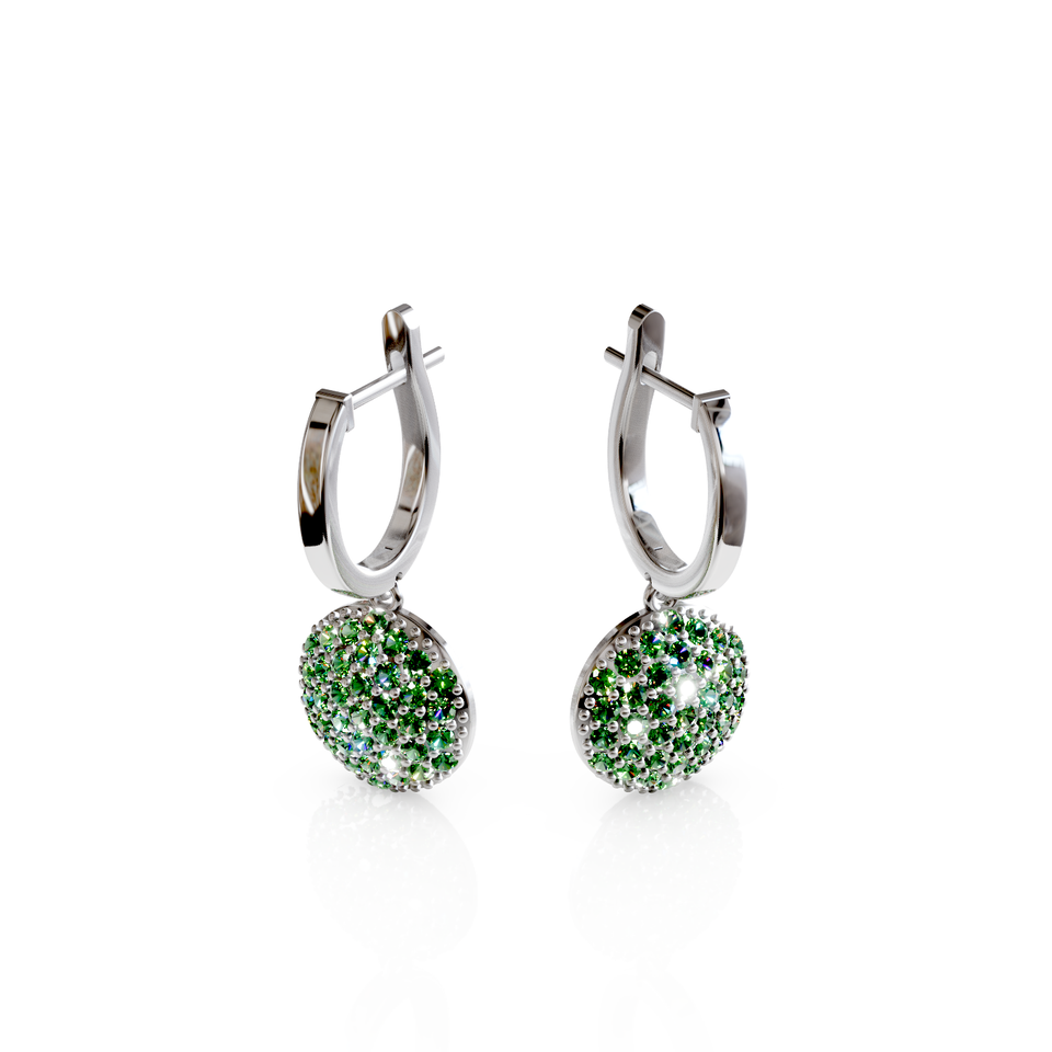 pave disc stud earrings