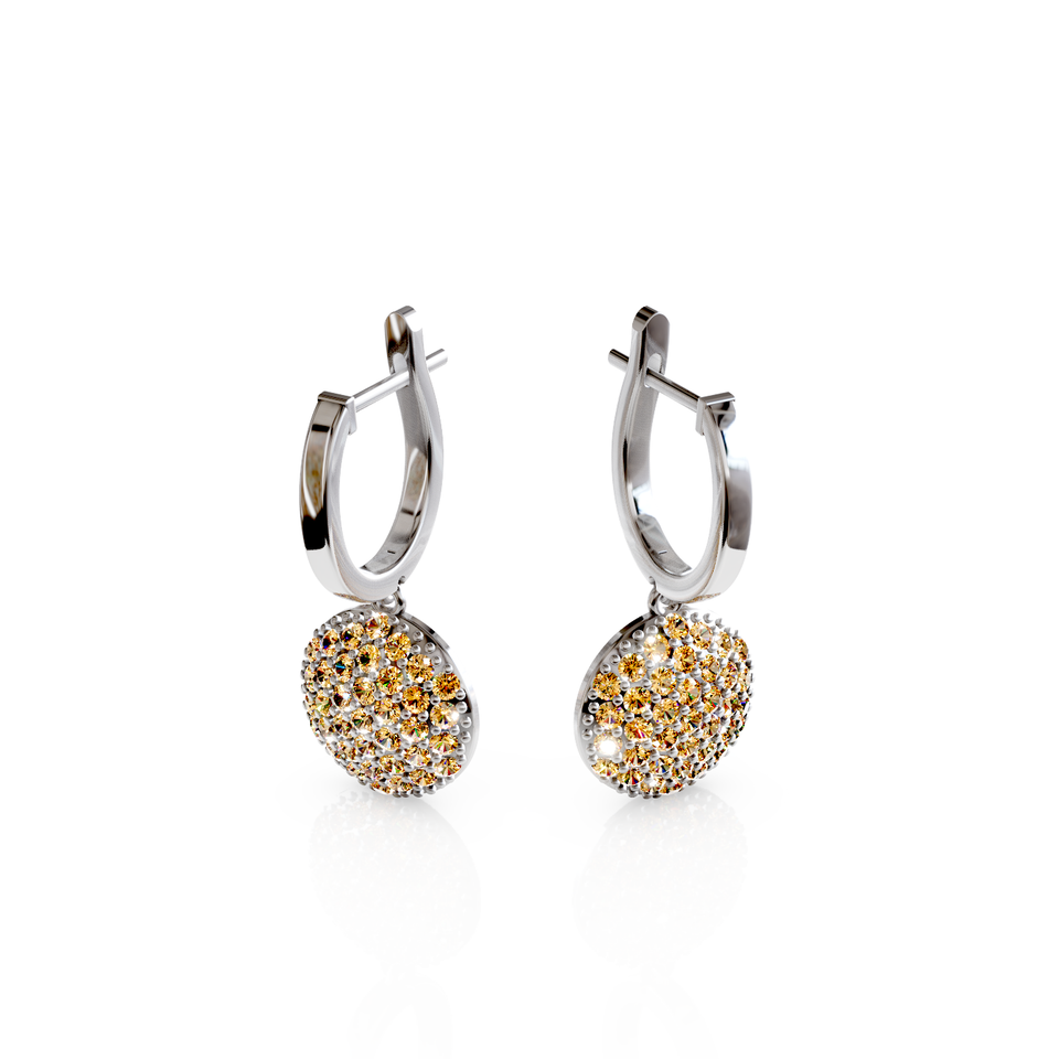 pave disc stud earrings