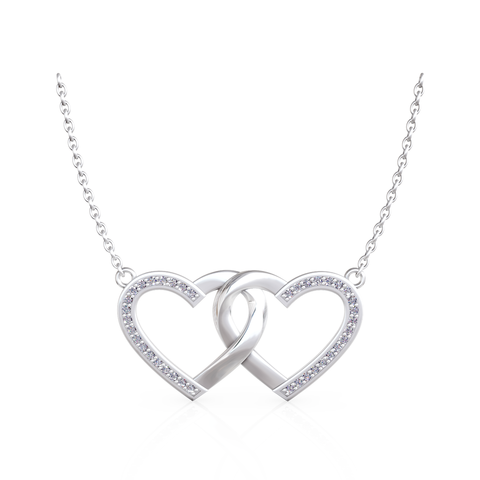 intertwined hearts pendant