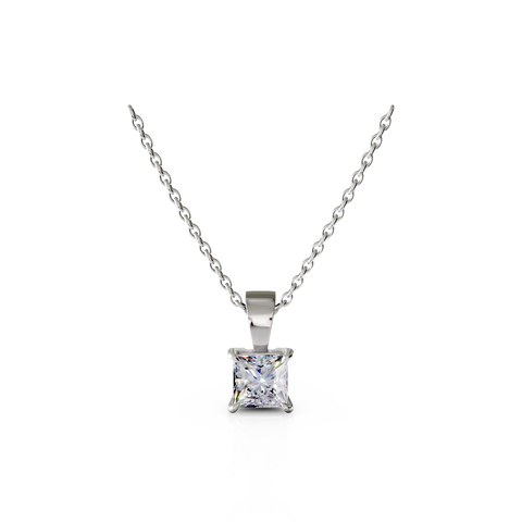 square solitaire pendant