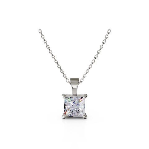 square solitaire pendant
