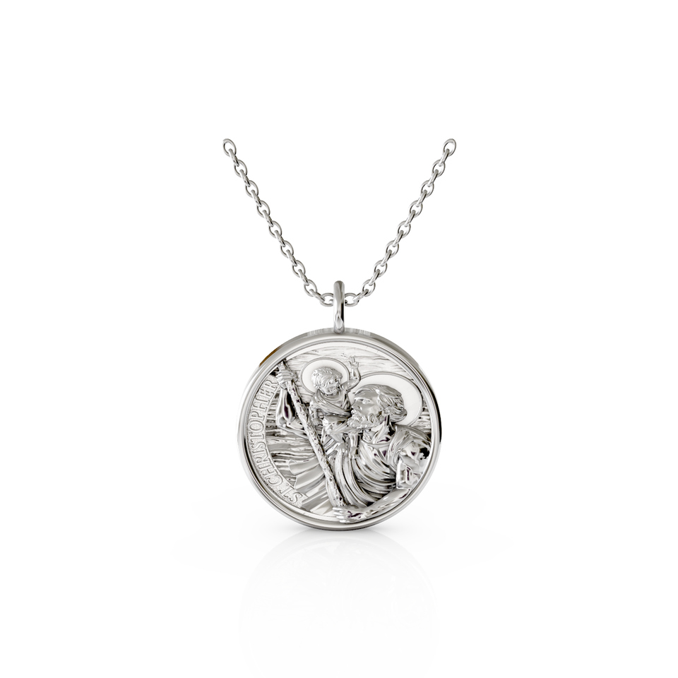 saint christopher religious pendant