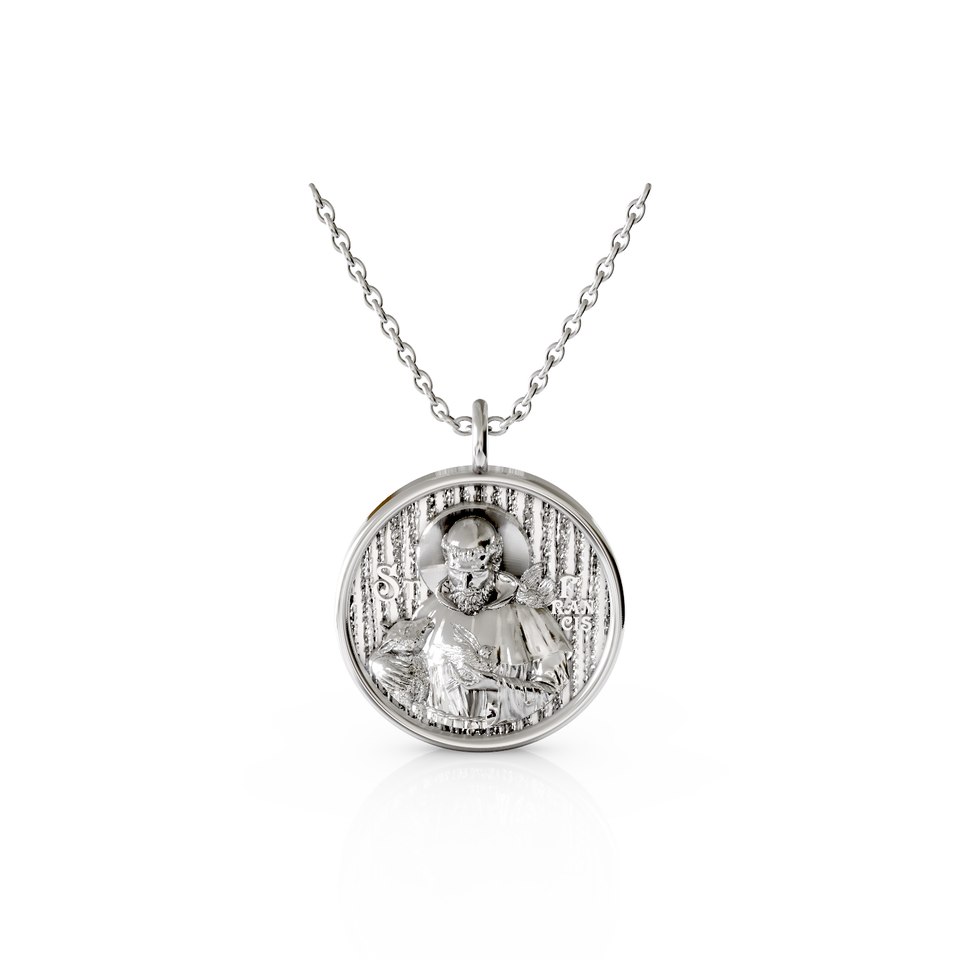 saint francis religious pendant