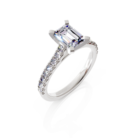 solitaire pavé engagement ring