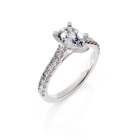 solitaire pavé engagement ring