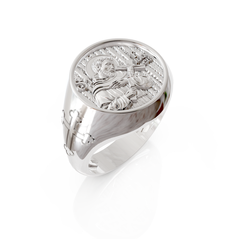 saint francis signet ring