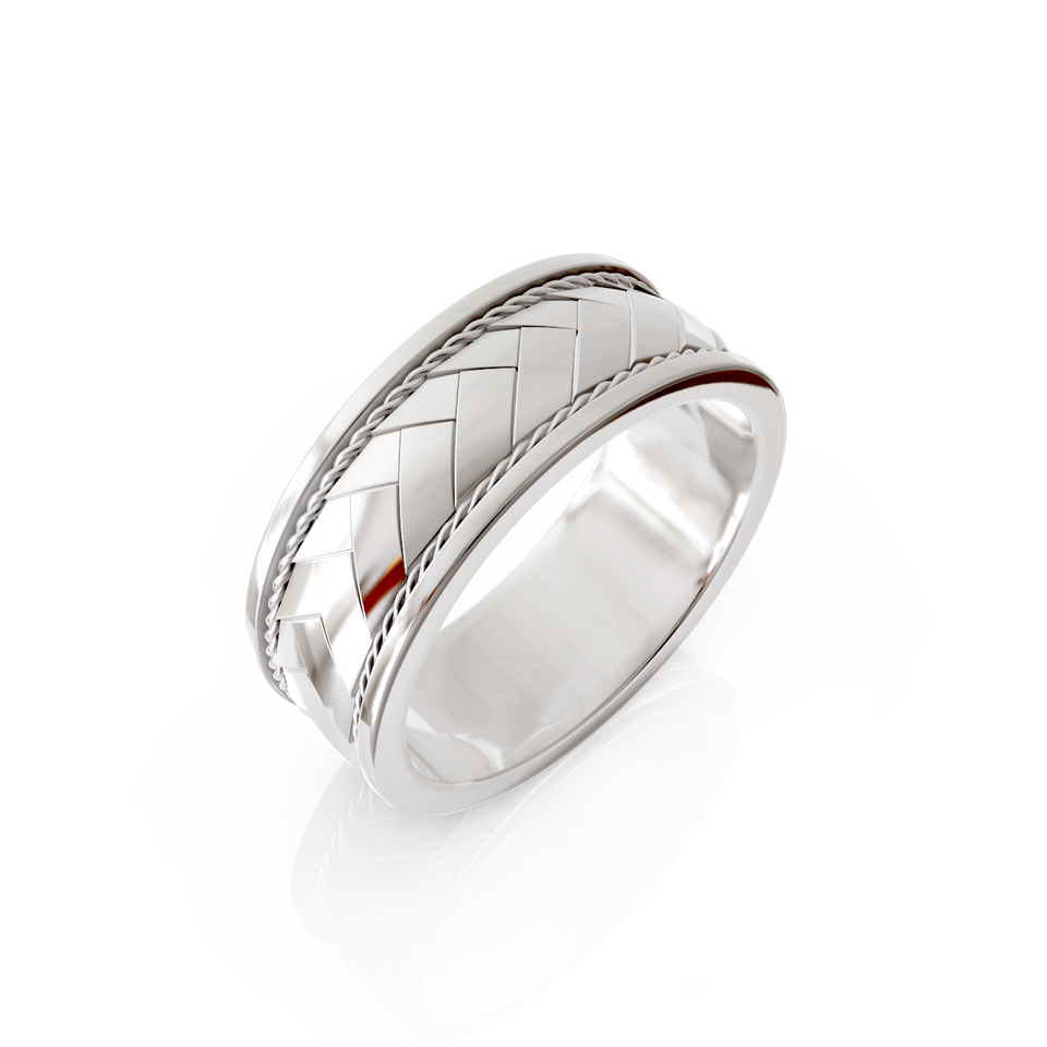 his twist braided wedding ring